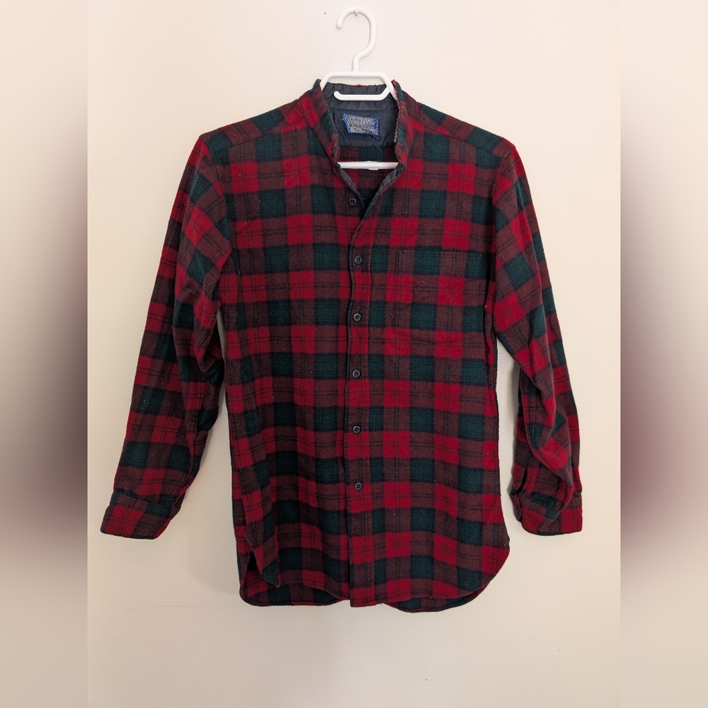 Pendleton Red and Green Plaid Button-Down Shirt